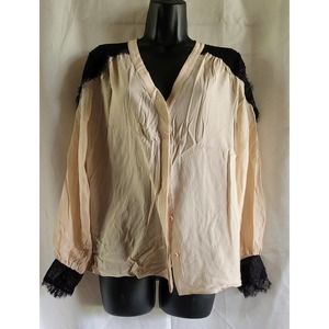 Alice + Olivia Cream and Black Blouse